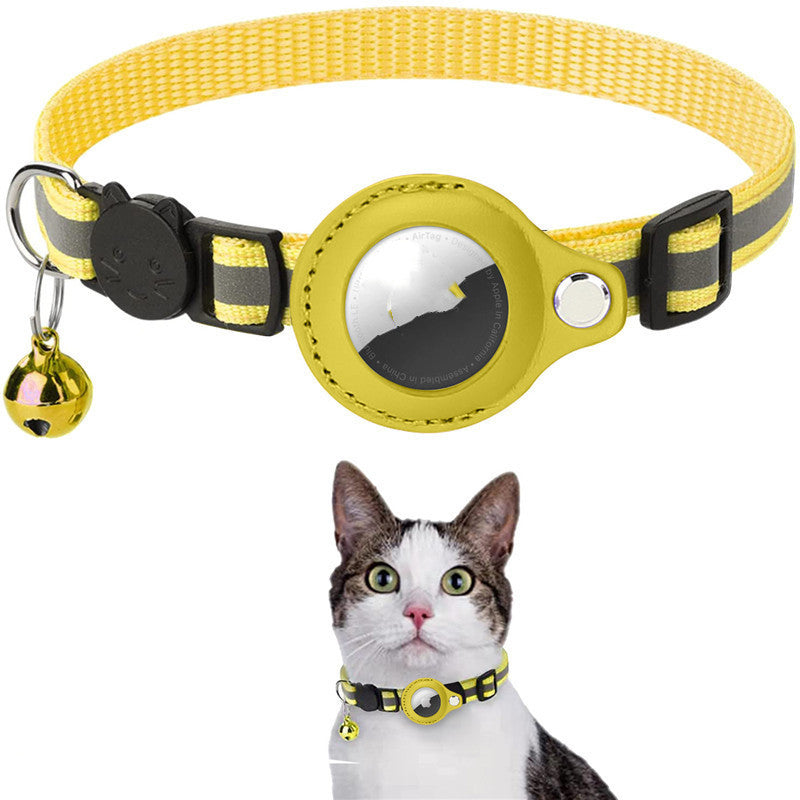 Reflective Airtag Pet Collar – Waterproof Nylon for Cats & Dogs