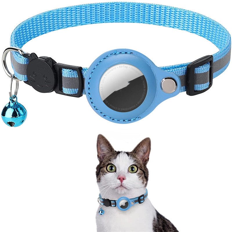 Reflective Airtag Pet Collar – Waterproof Nylon for Cats & Dogs