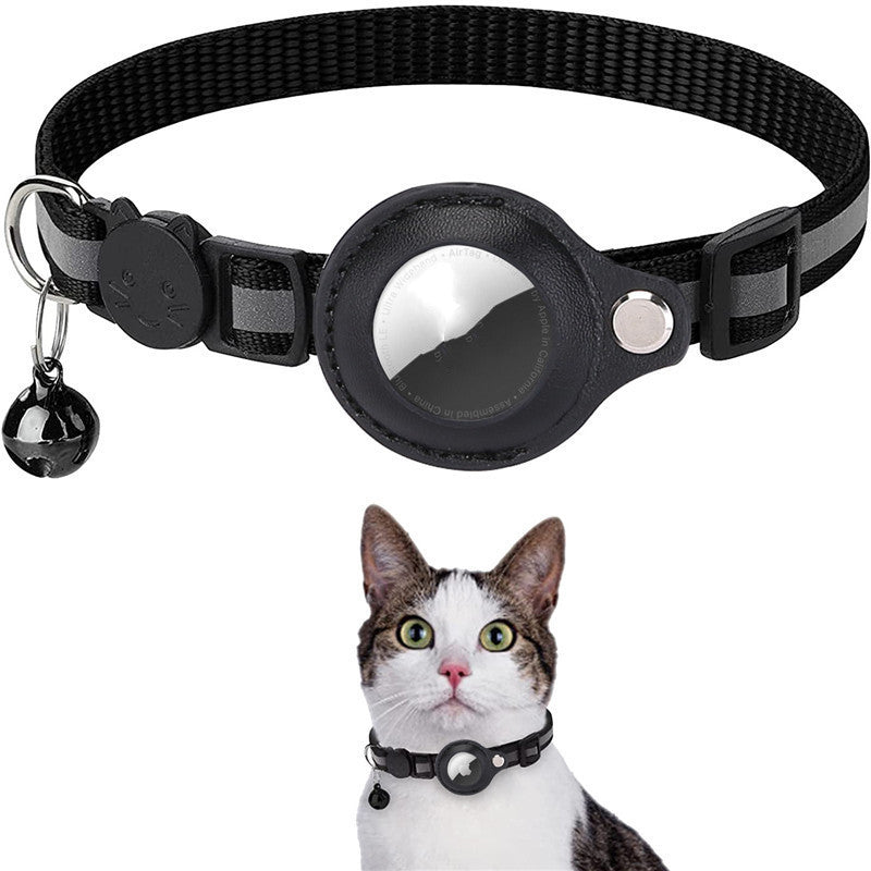 Reflective Airtag Pet Collar – Waterproof Nylon for Cats & Dogs