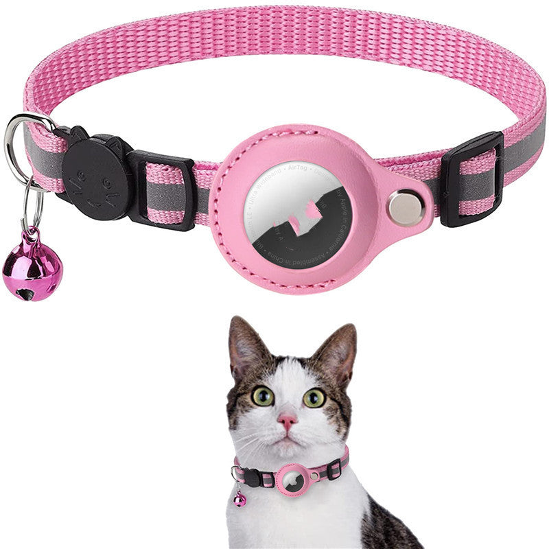 Reflective Airtag Pet Collar – Waterproof Nylon for Cats & Dogs