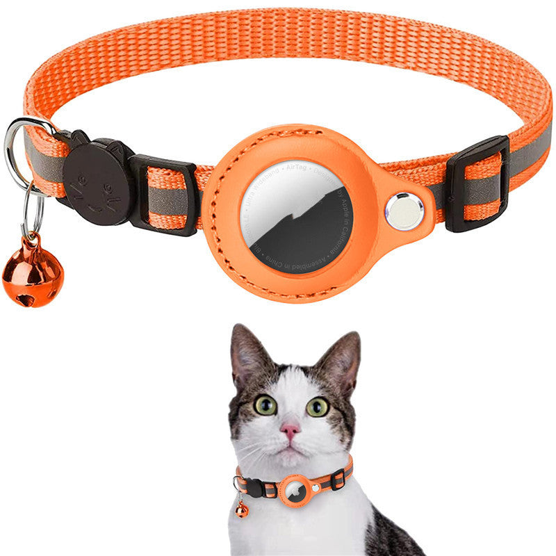 Reflective Airtag Pet Collar – Waterproof Nylon for Cats & Dogs