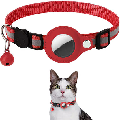 Reflective Airtag Pet Collar – Waterproof Nylon for Cats & Dogs