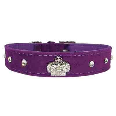 Luxury Velvet Pet Collar with Diamond Crown – Adjustable Dog & Cat Necklace