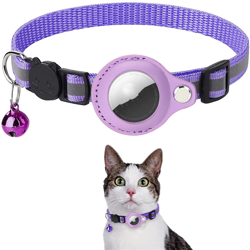 Reflective Airtag Pet Collar – Waterproof Nylon for Cats & Dogs